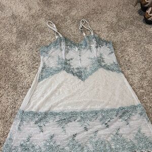 Wacoal Lace Chemise in White and Blue